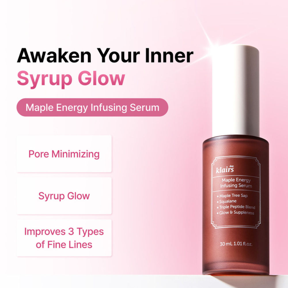 Klairs Maple Energy Infusing Serum, Anti-Aging Korean Serum with 3 Peptides Reduces Fine Lines