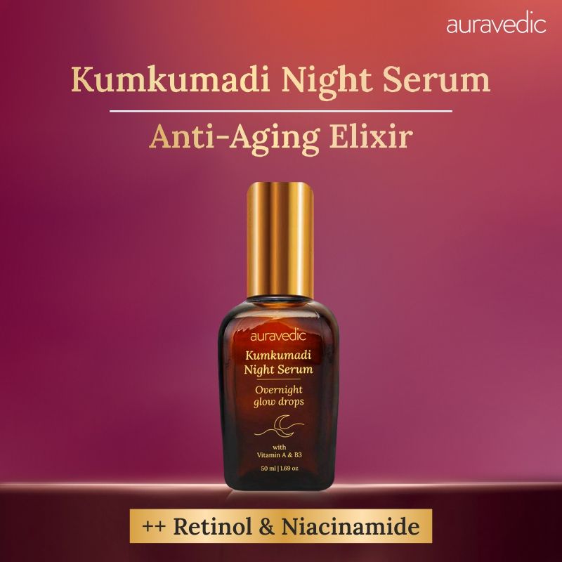 Auravedic Kumkumadi Tailam Night Serum Kumkumadi Face Serum With Kumkumadi Oil For Anti Aging Glow