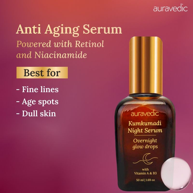 Auravedic Kumkumadi Tailam Night Serum Kumkumadi Face Serum With Kumkumadi Oil For Anti Aging Glow