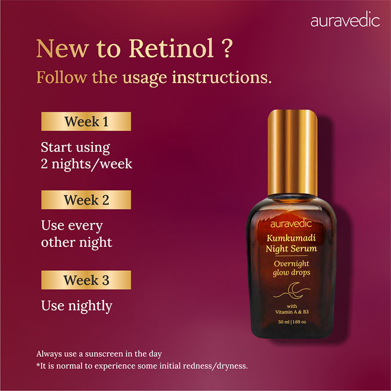 Auravedic Kumkumadi Tailam Night Serum Kumkumadi Face Serum With Kumkumadi Oil For Anti Aging Glow