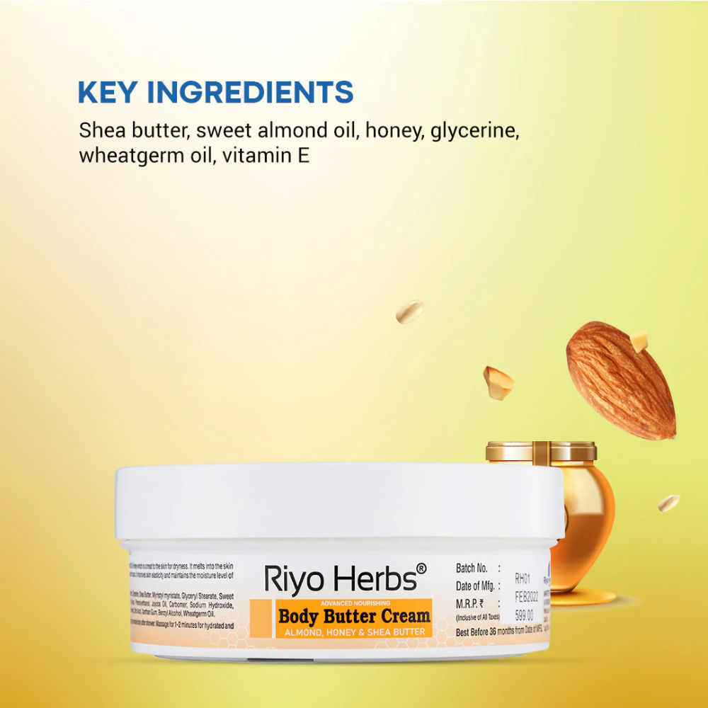 Riyo Herbs Body Butter Cream Infused with Almond Oil & Honey
