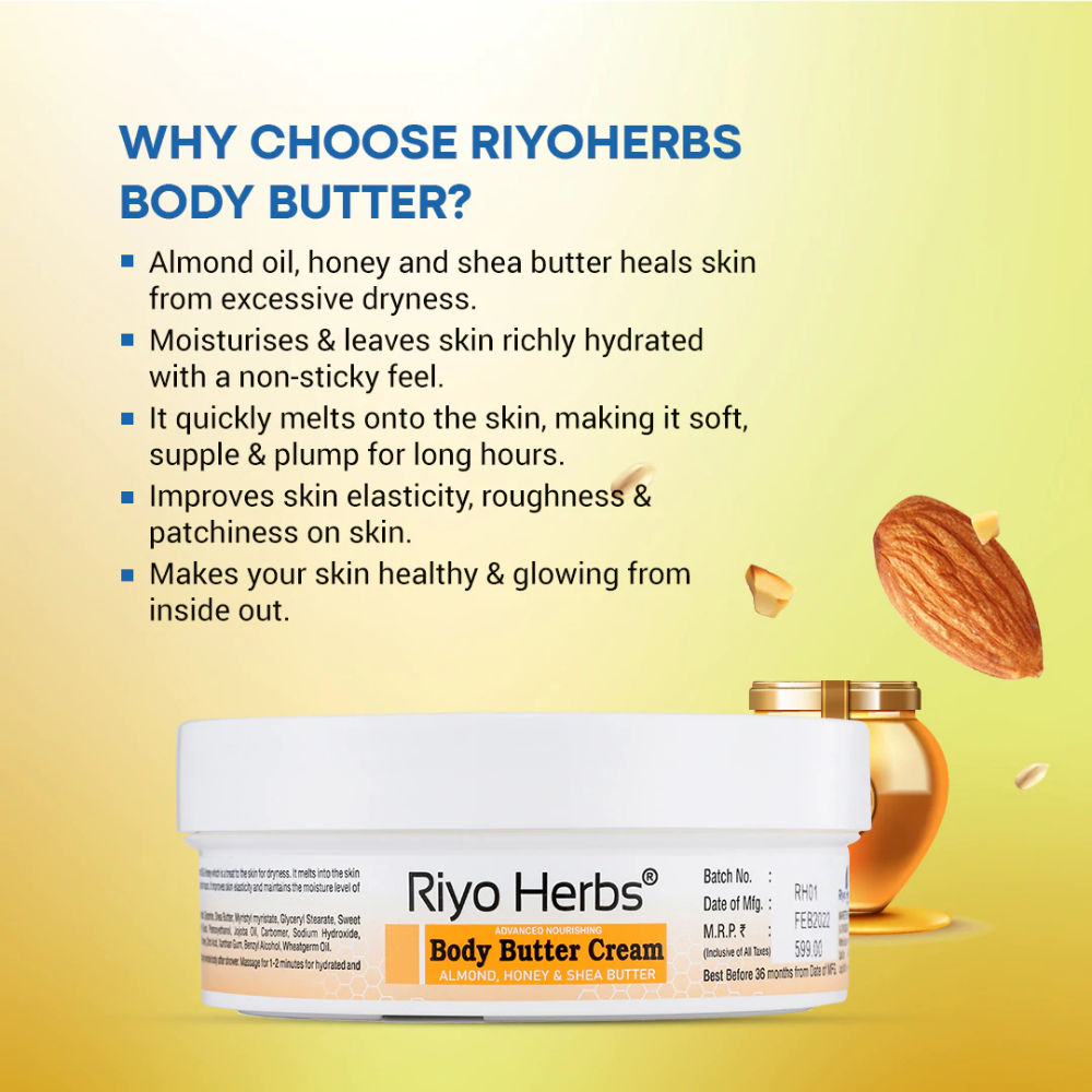 Riyo Herbs Body Butter Cream Infused with Almond Oil & Honey