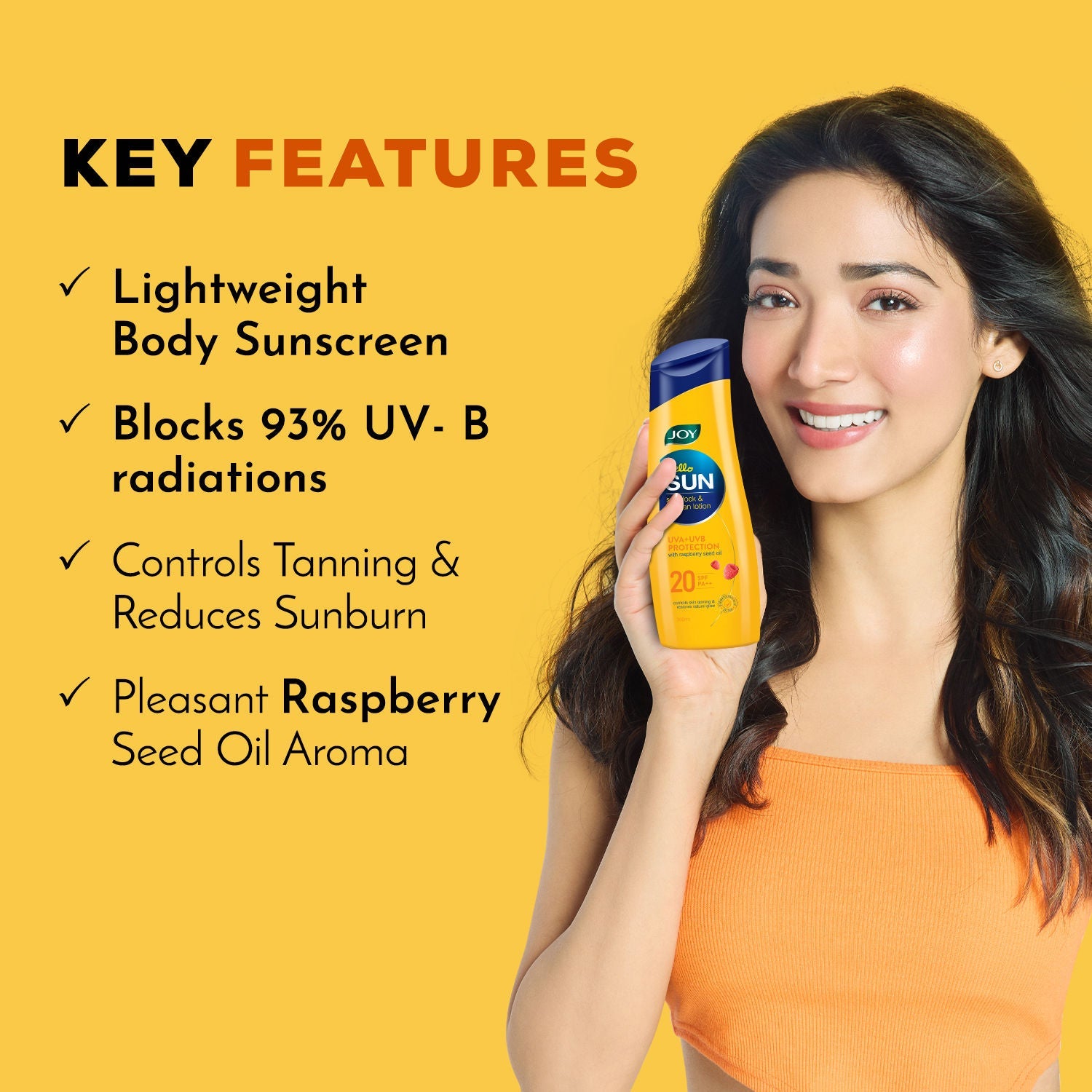 Joy Hello Sun Body Sunscreen Lotion SPF 20 PA++ For Tan Control & Body Moisturization