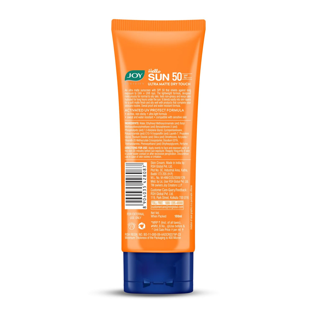 Joy Revivify Hello Sun Ultra Matte Dry Touch SPF 50 PA++++