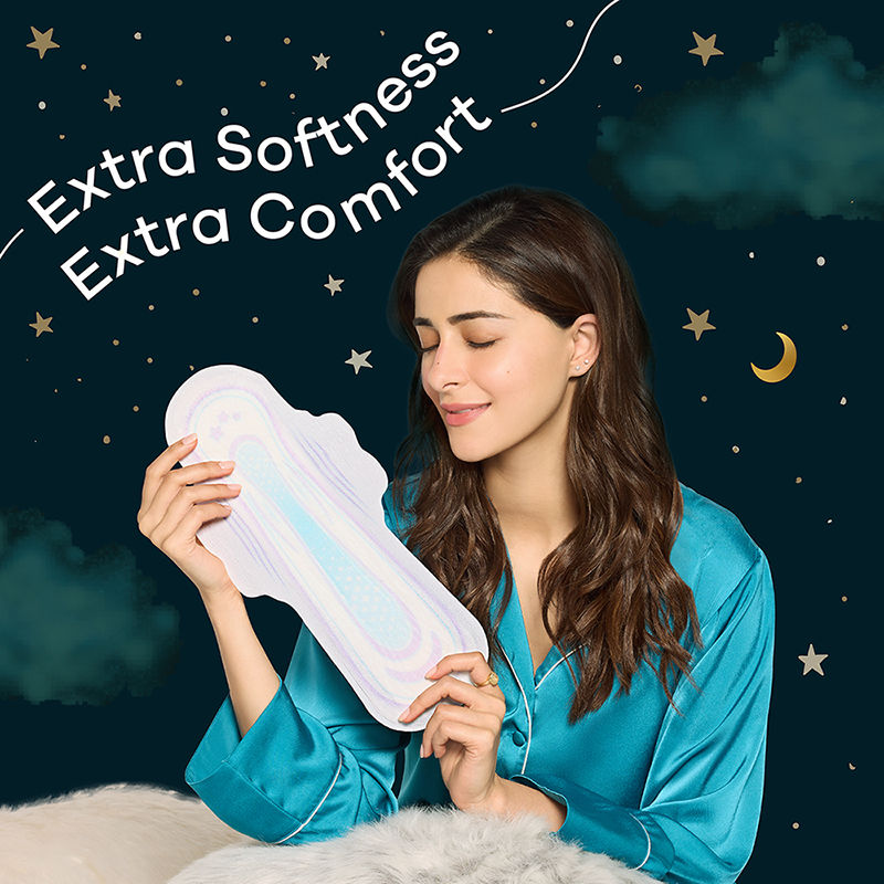 Whisper Bindazzz Nights Xxl+ Sanitary Pads, Upto 0% Leaks All Night Long