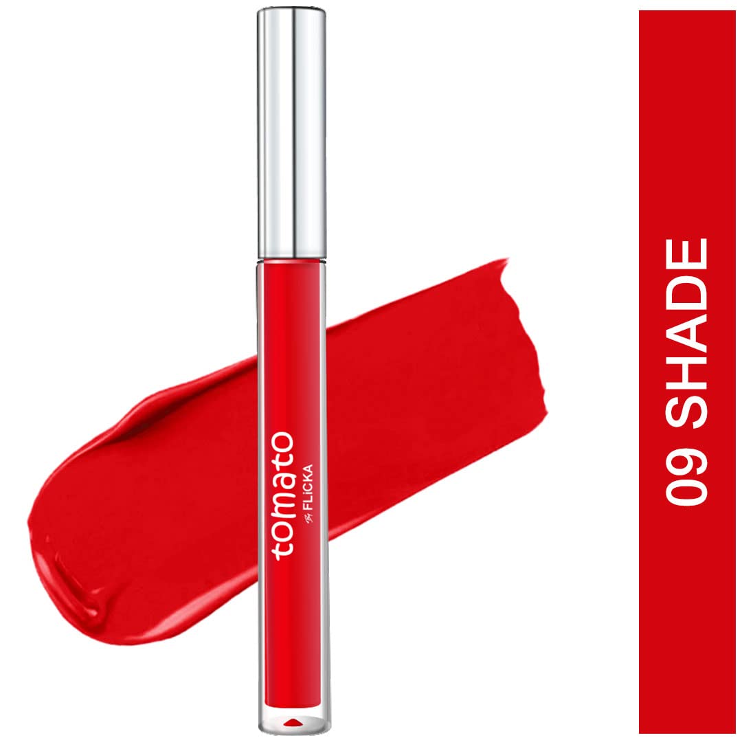 Flicka Tomato Liquid Lipstick Rich Matte Long Lasting Intense Pigment Smudgeproof