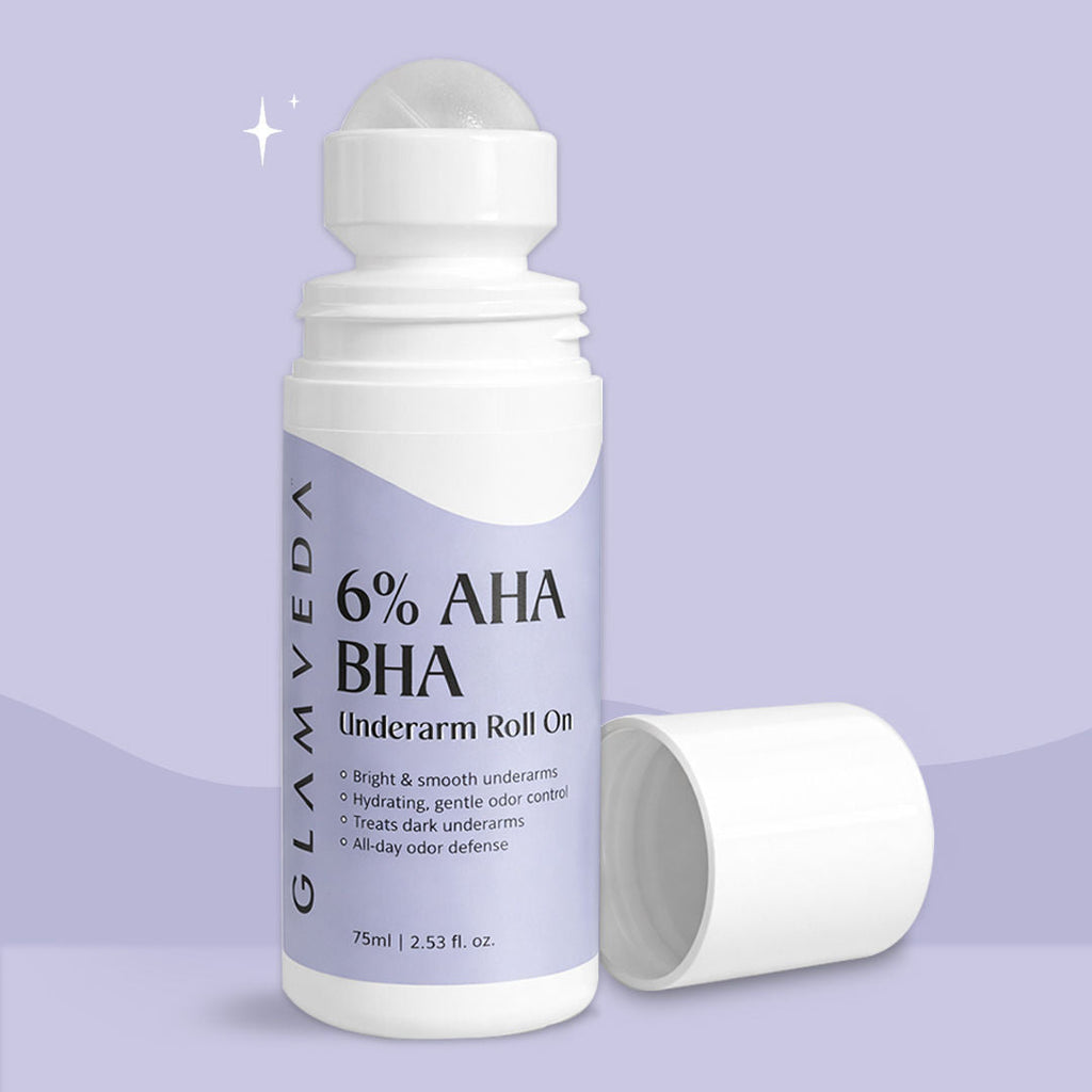 Glamveda 6% AHA BHA Underarm Roll On For Reduce Darkness & Odour Control