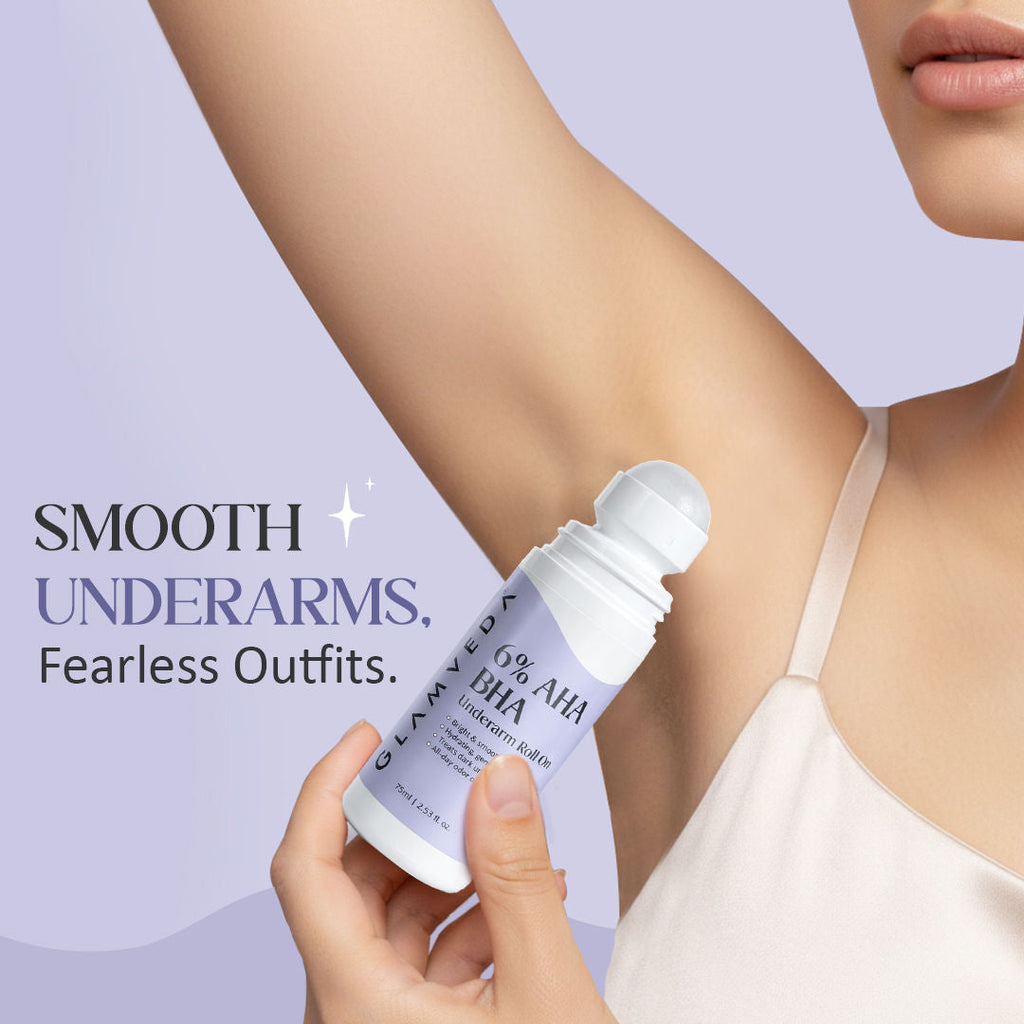 Glamveda 6% AHA BHA Underarm Roll On For Reduce Darkness & Odour Control