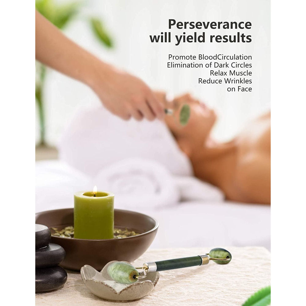 SEMINO Pure Jade Green Adventurine Roller For Face