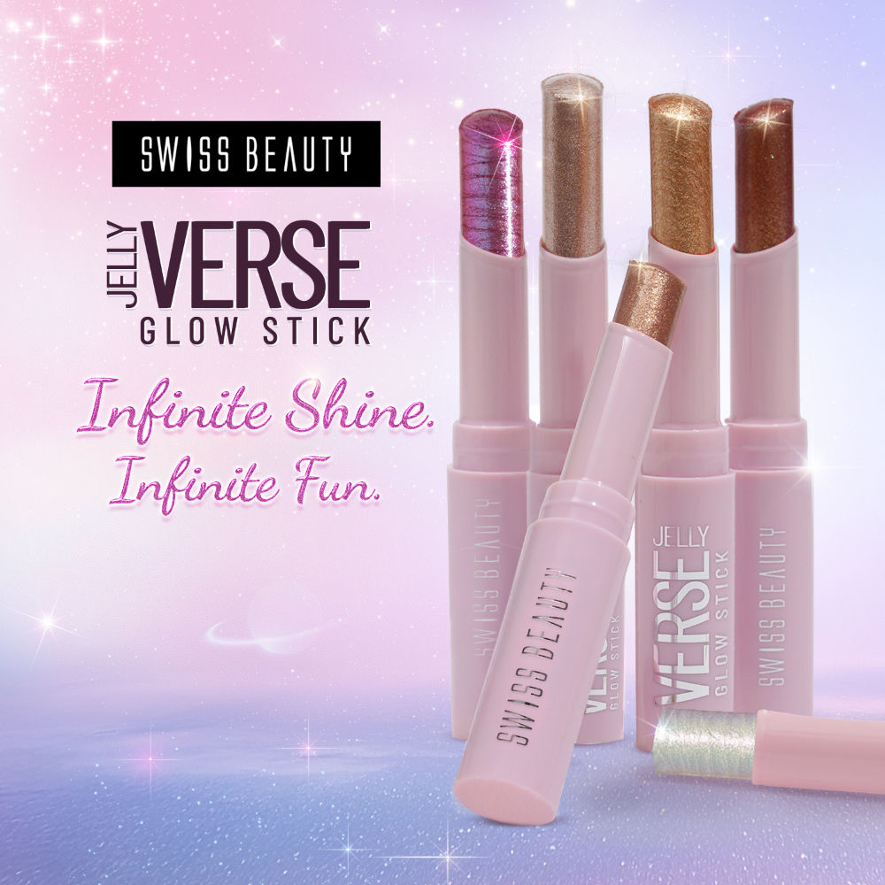 Swiss Beauty Jelly Verse Glow Eyeshadow Stick , Rich Color Payoff, Crease-Proof