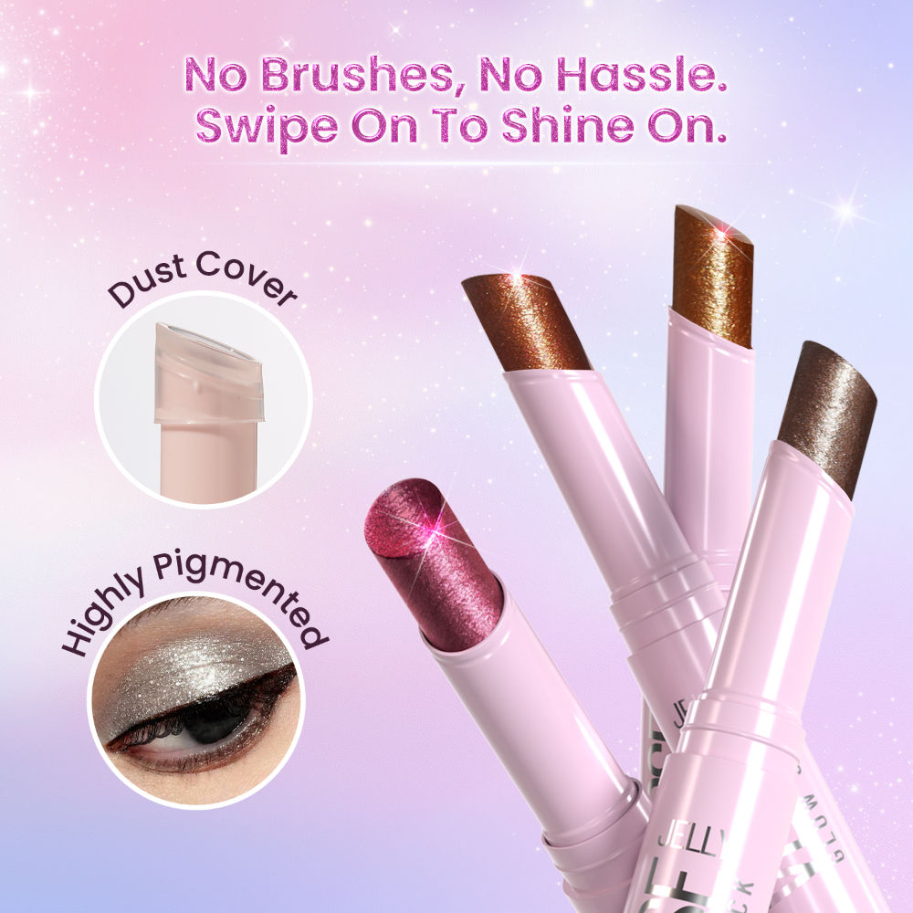 Swiss Beauty Jelly Verse Glow Eyeshadow Stick , Rich Color Payoff, Crease-Proof