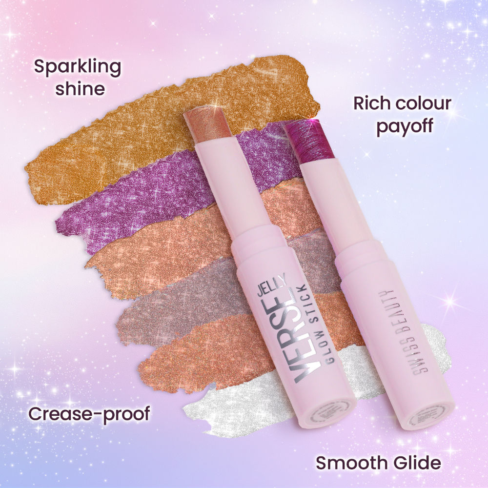 Swiss Beauty Jelly Verse Glow Eyeshadow Stick , Rich Color Payoff, Crease-Proof