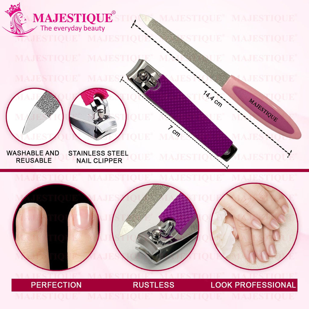 Majestique Nail File And Clipper Set - Colour May Vary