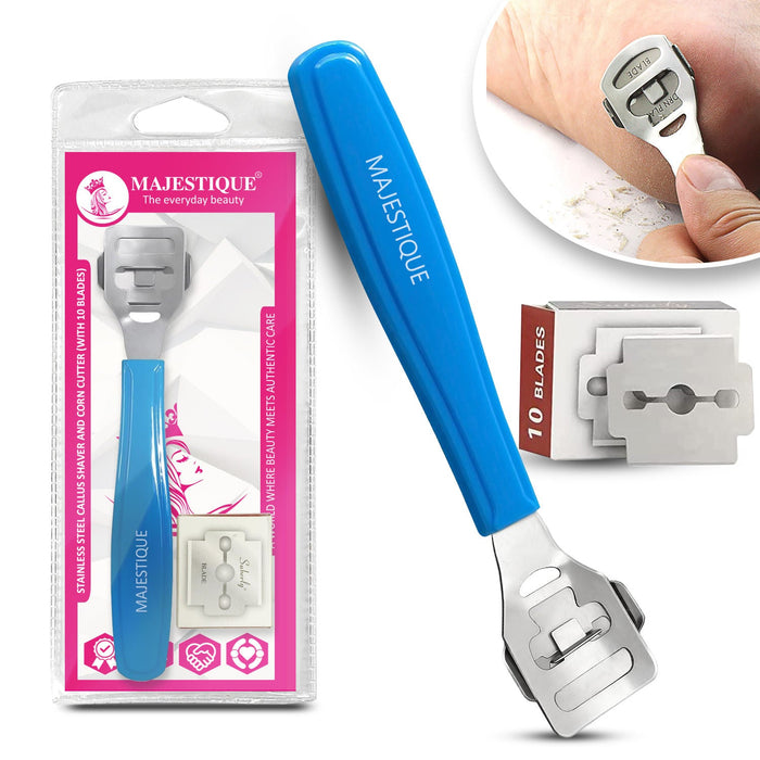 Majestique Corn Cutter Callus Remover For Foot With 10 Blades (Color May Vary)