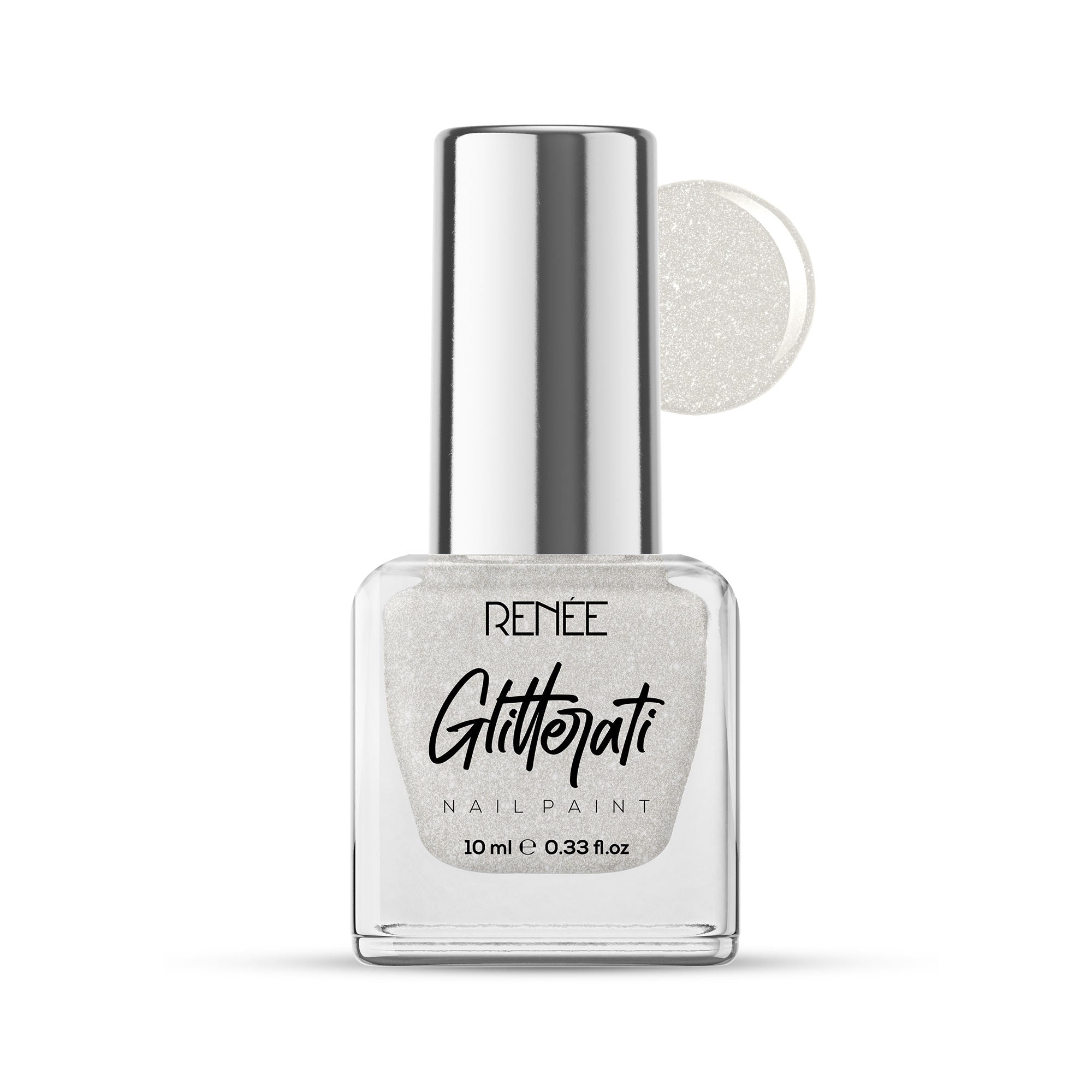 Renee Cosmetics Glitterati Nail Paint - White Sparkle