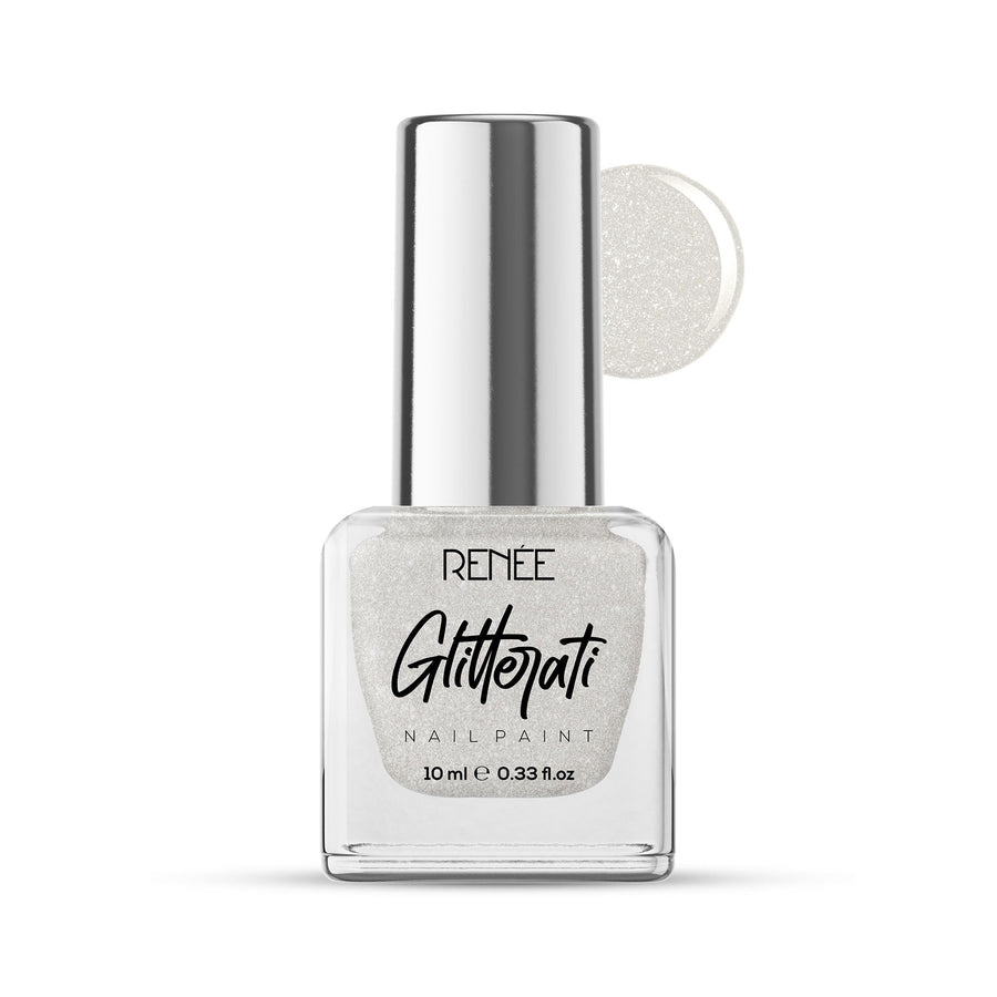 Renee Cosmetics Glitterati Nail Paint - White Sparkle