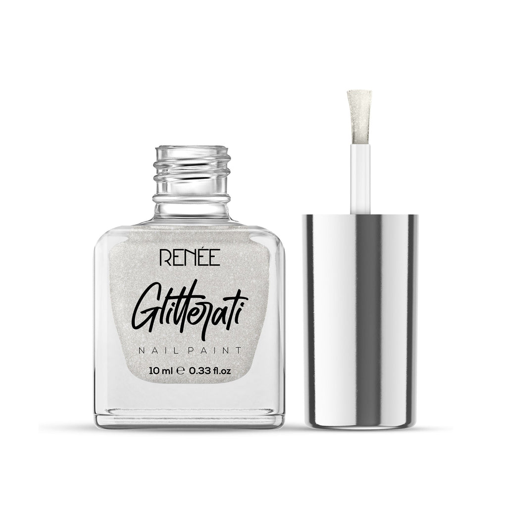 Renee Cosmetics Glitterati Nail Paint - White Sparkle