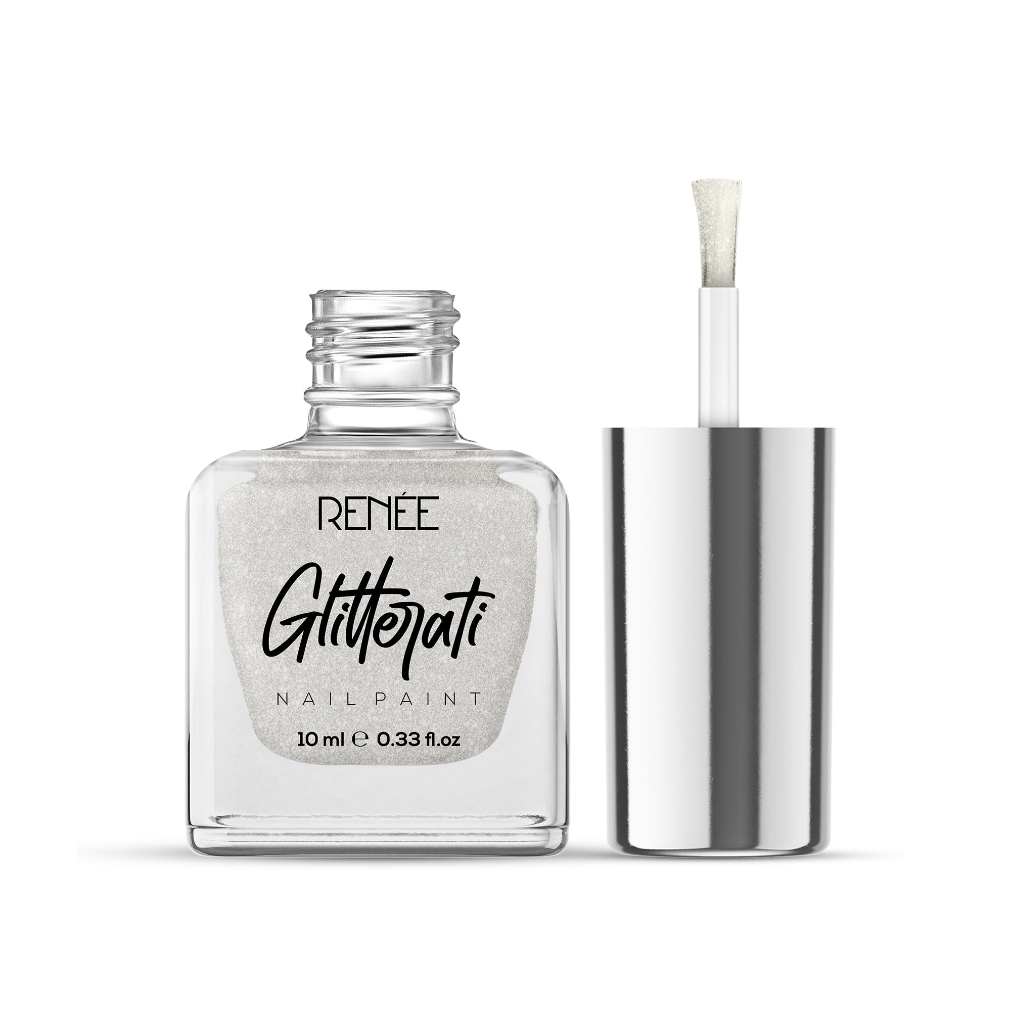 Renee Cosmetics Glitterati Nail Paint - White Sparkle