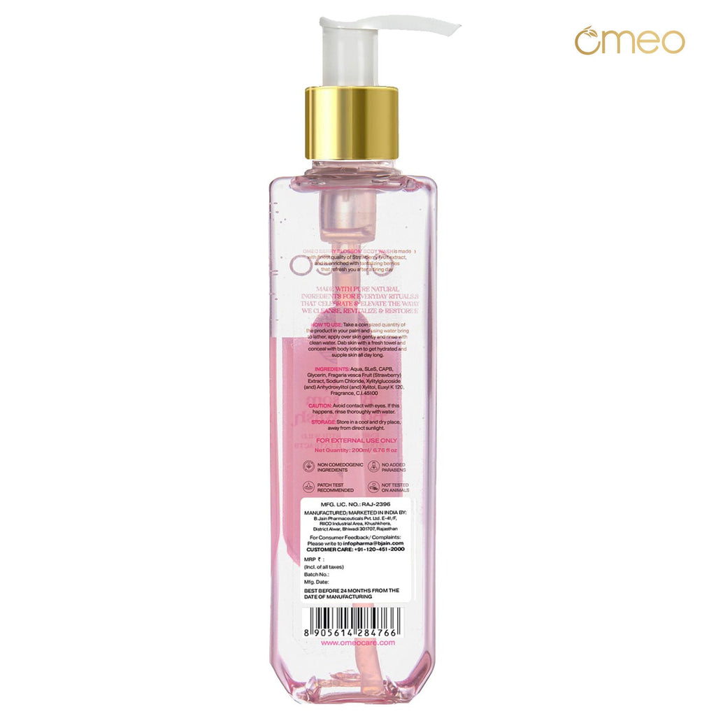 Omeo Berry Blossom Body Wash - Skin Friendly Ph, Gentle Cleansing, Soft Nourshing Body Wash