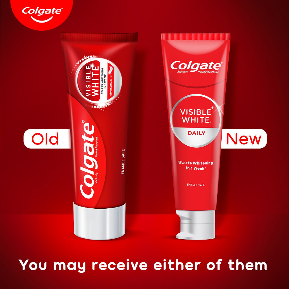 Colgate Visible White Toothpaste Teeth Whitening Starts in 1 week Safe on Enamel, Stain Removal