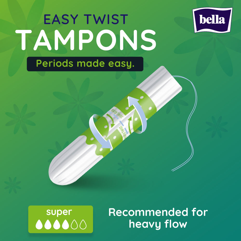 Bella Tampon Super for Women, High Absorption, Very Heavy Flow, Comfort Fit, Leakproof