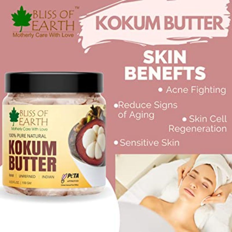Bliss Of Earth 100% Pure Natural Kokum Butter Refill Pack - Raw & Unrefined