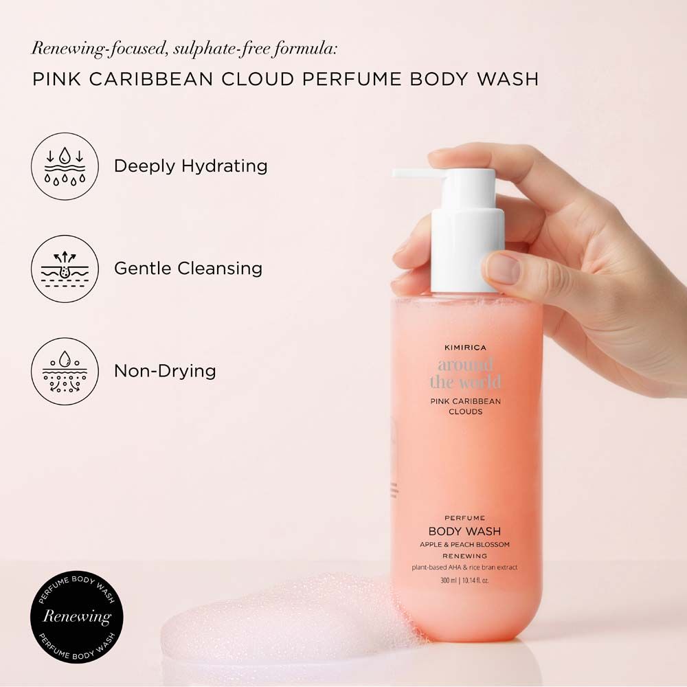 Kimirica Pink Caribbean Refreshing Shower Gel With Nourishing Olive Oil