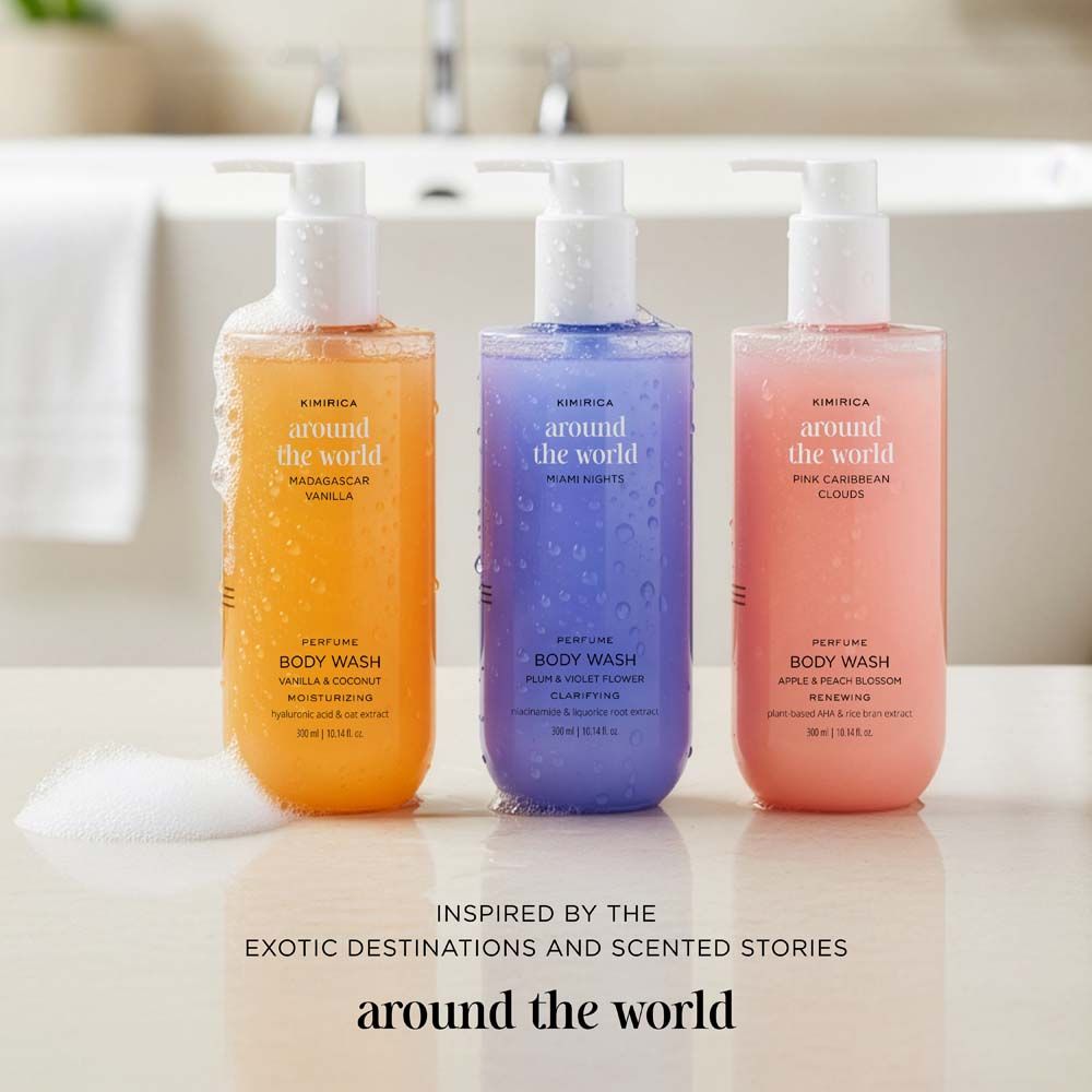 Kimirica Pink Caribbean Refreshing Shower Gel With Nourishing Olive Oil