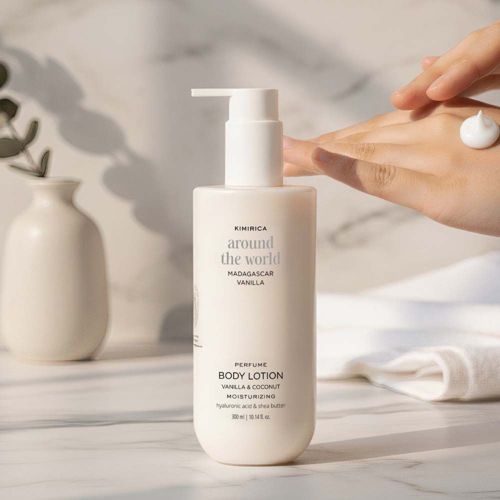 Kimirica Madagascar Vanilla Body Lotion Deep Moisturization with Vanilla & Shea Butter for Dry Skin