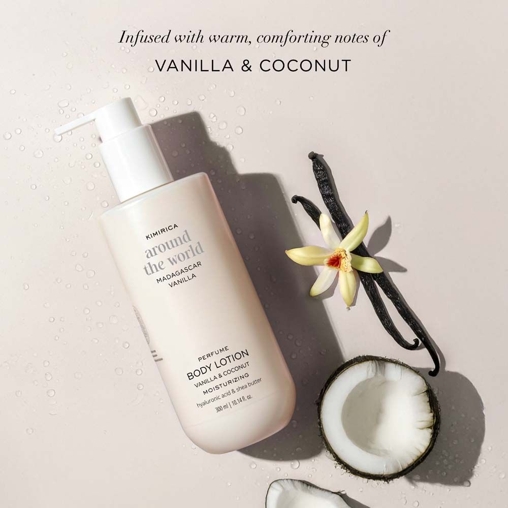 Kimirica Madagascar Vanilla Body Lotion Deep Moisturization with Vanilla & Shea Butter for Dry Skin
