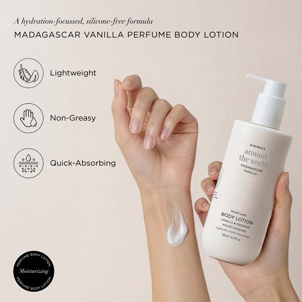 Kimirica Madagascar Vanilla Body Lotion Deep Moisturization with Vanilla & Shea Butter for Dry Skin