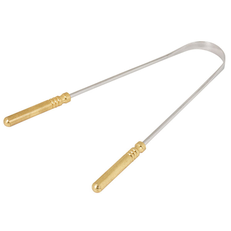 Midazzle Stainless Steel Tongue Cleaner for Men and Women with Brass Handle Adults