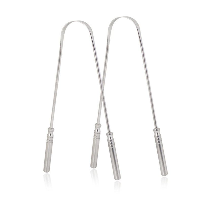 Midazzle Stainless Steel Tongue Cleaner for Men and Women with Brass Handle Adults