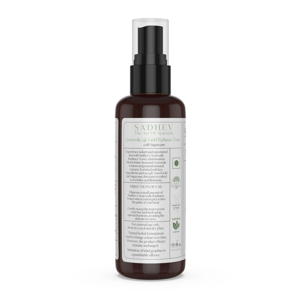 SADHEV Ayurveda Ayurvedic Radiance Toner with Swarna Bhasma & Sugarcane