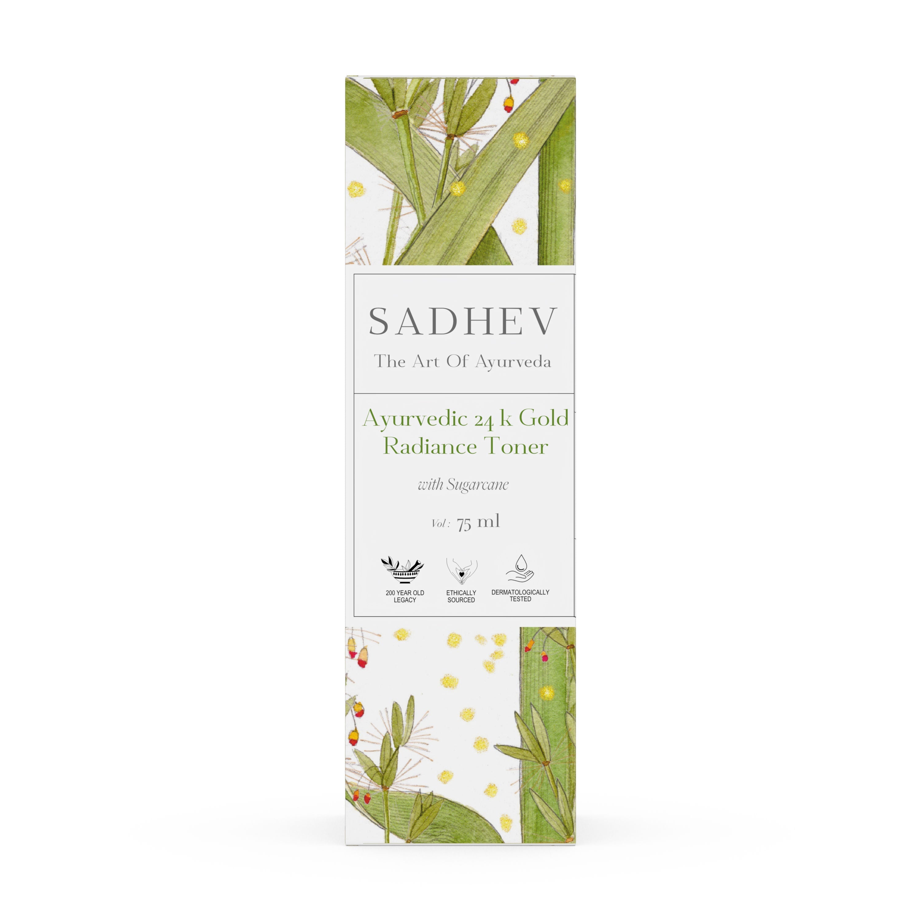 SADHEV Ayurveda Ayurvedic Radiance Toner with Swarna Bhasma & Sugarcane