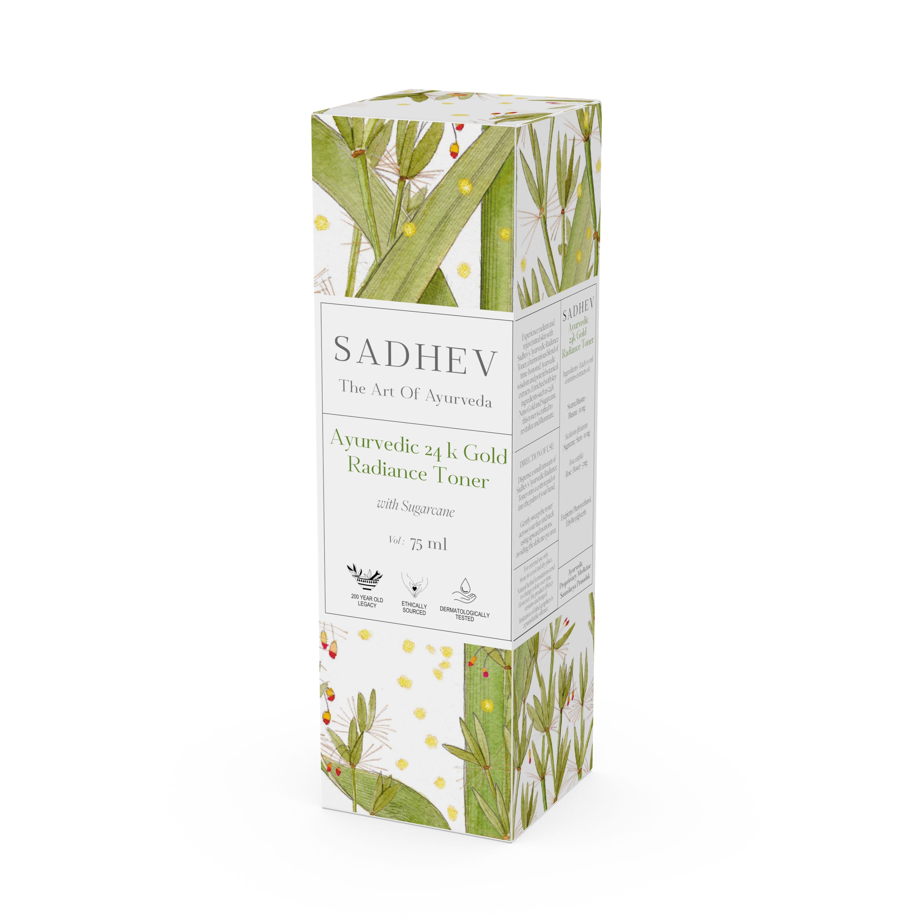 SADHEV Ayurveda Ayurvedic Radiance Toner with Swarna Bhasma & Sugarcane