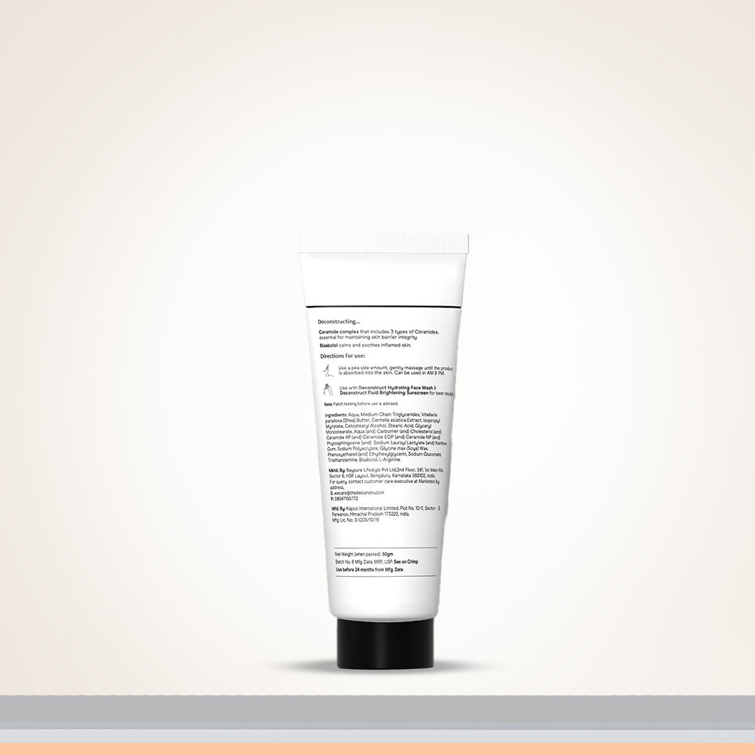 Deconstruct Skin Soothe Moisturizer, 1% Ceramide + 0.2% Bisabolol, Hydrates & Calms Skin