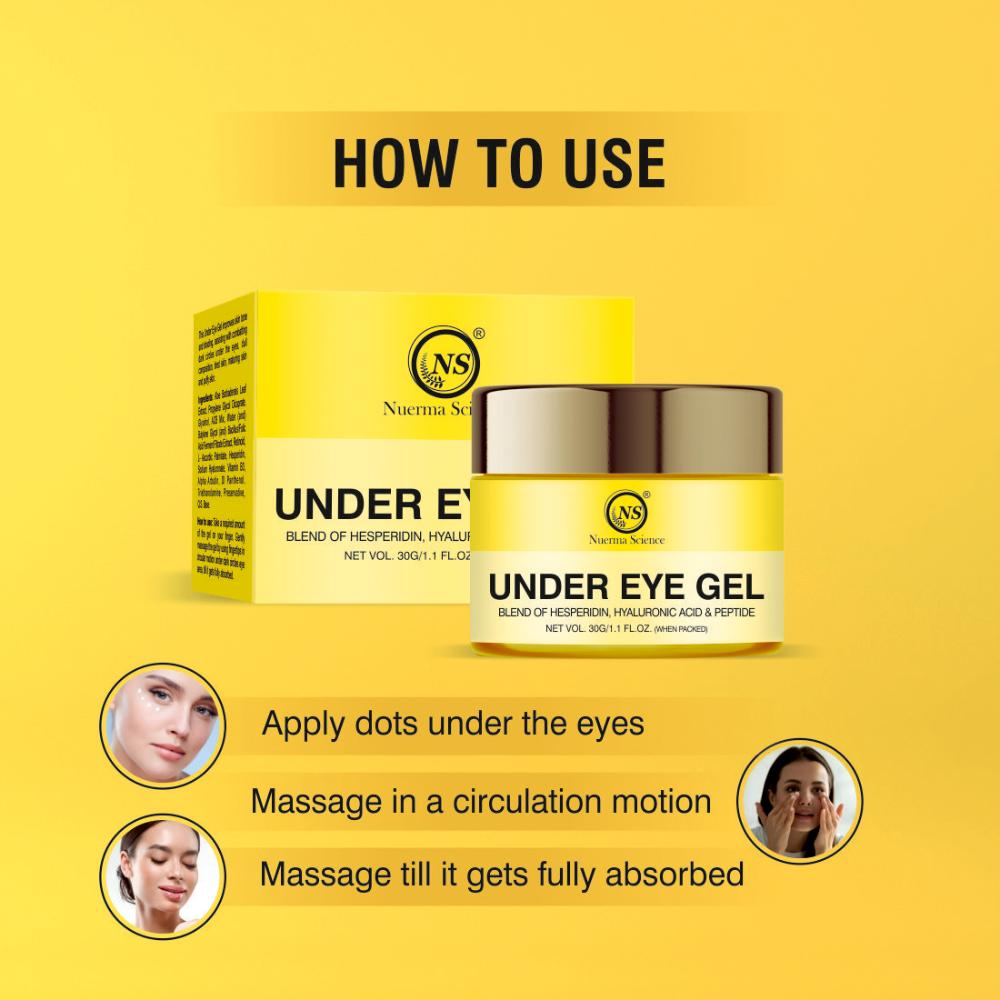 Nuerma Science Under Eye Gel enriched Hyaluronic Acid for Removing Dark Circles and Puffy Eyes