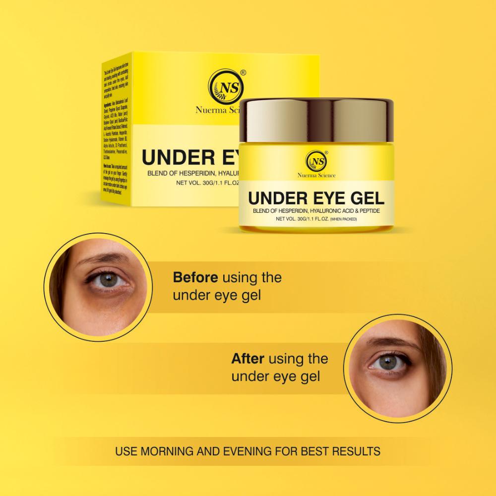 Nuerma Science Under Eye Gel enriched Hyaluronic Acid for Removing Dark Circles and Puffy Eyes