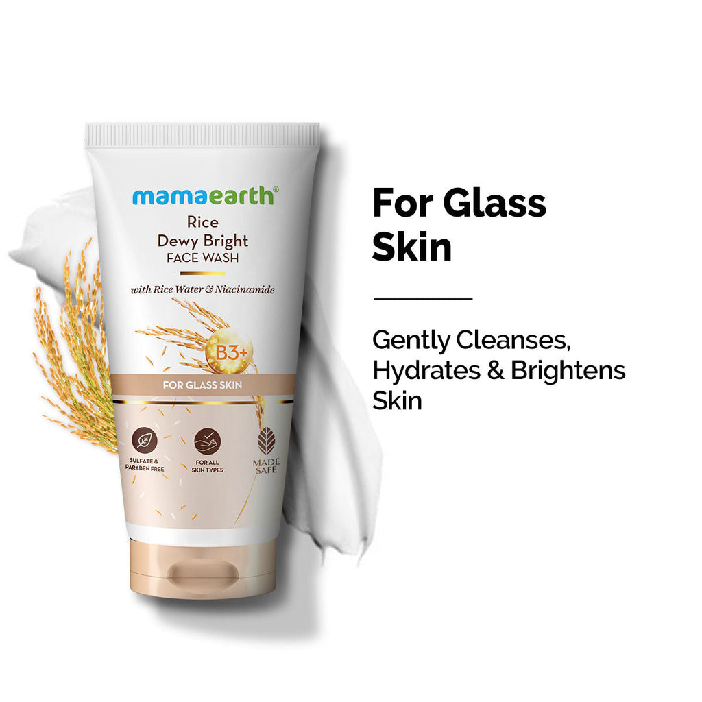 Mamaearth Rice Face Wash With Rice Water & Niacinamide for Glass Skin