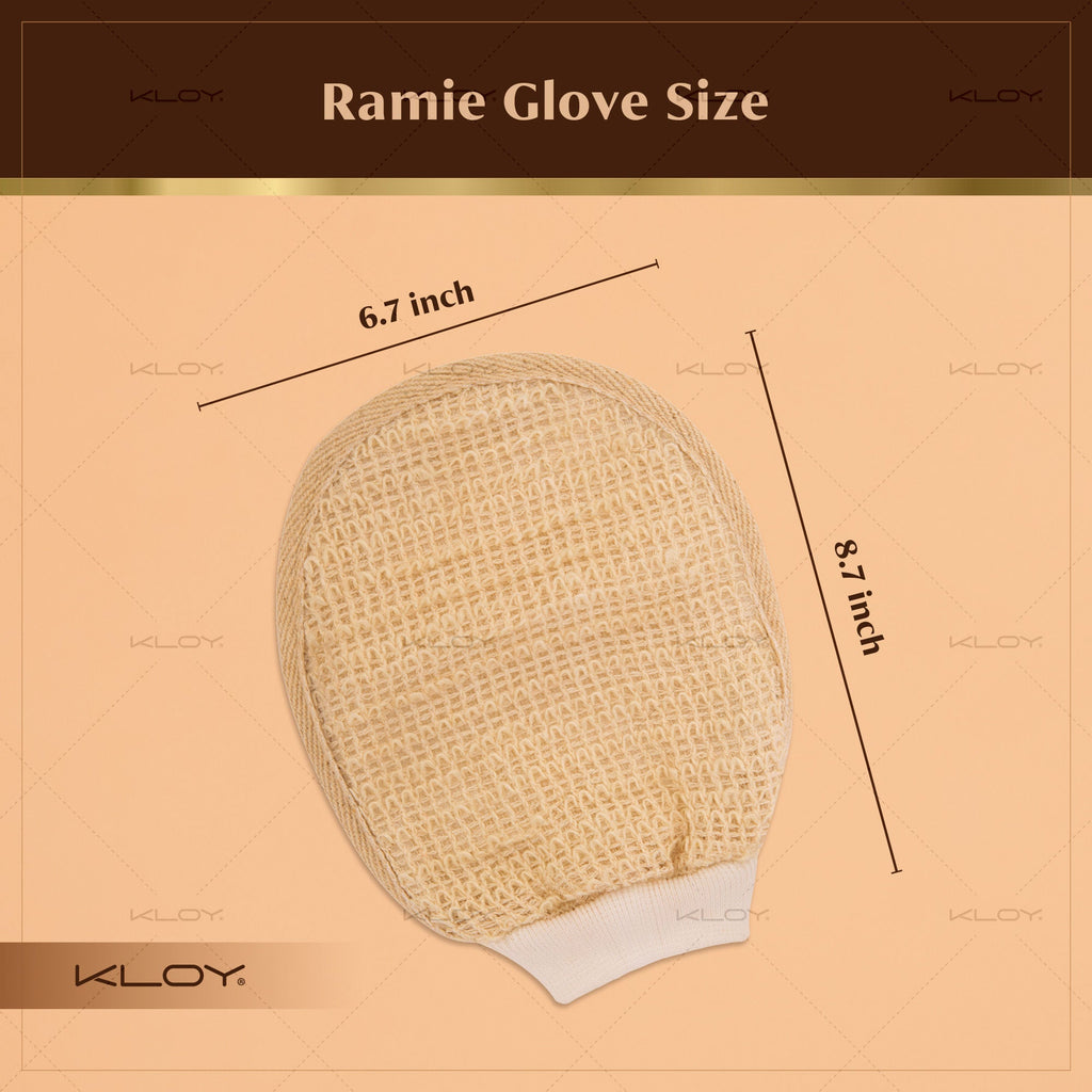 KLOY Natural Ramie Bath Glove Scrubber Exfoliator