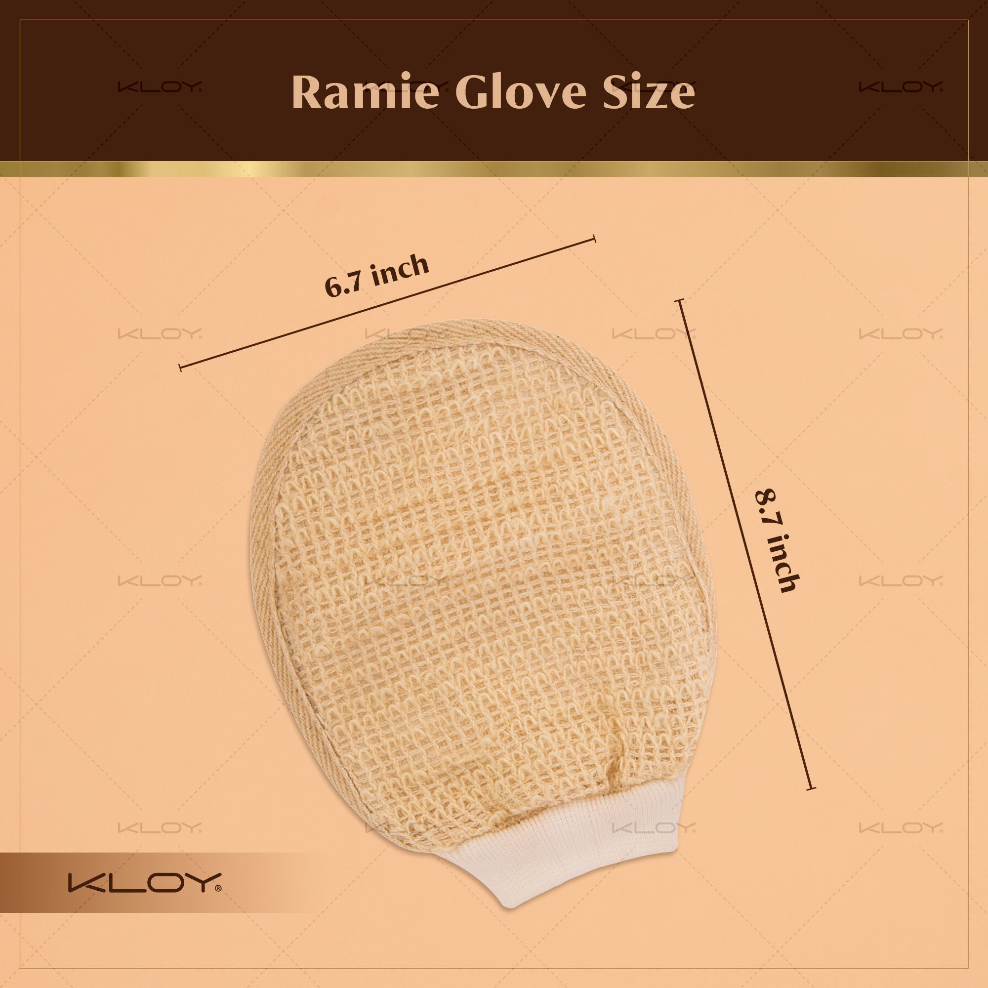 KLOY Natural Ramie Bath Glove Scrubber Exfoliator