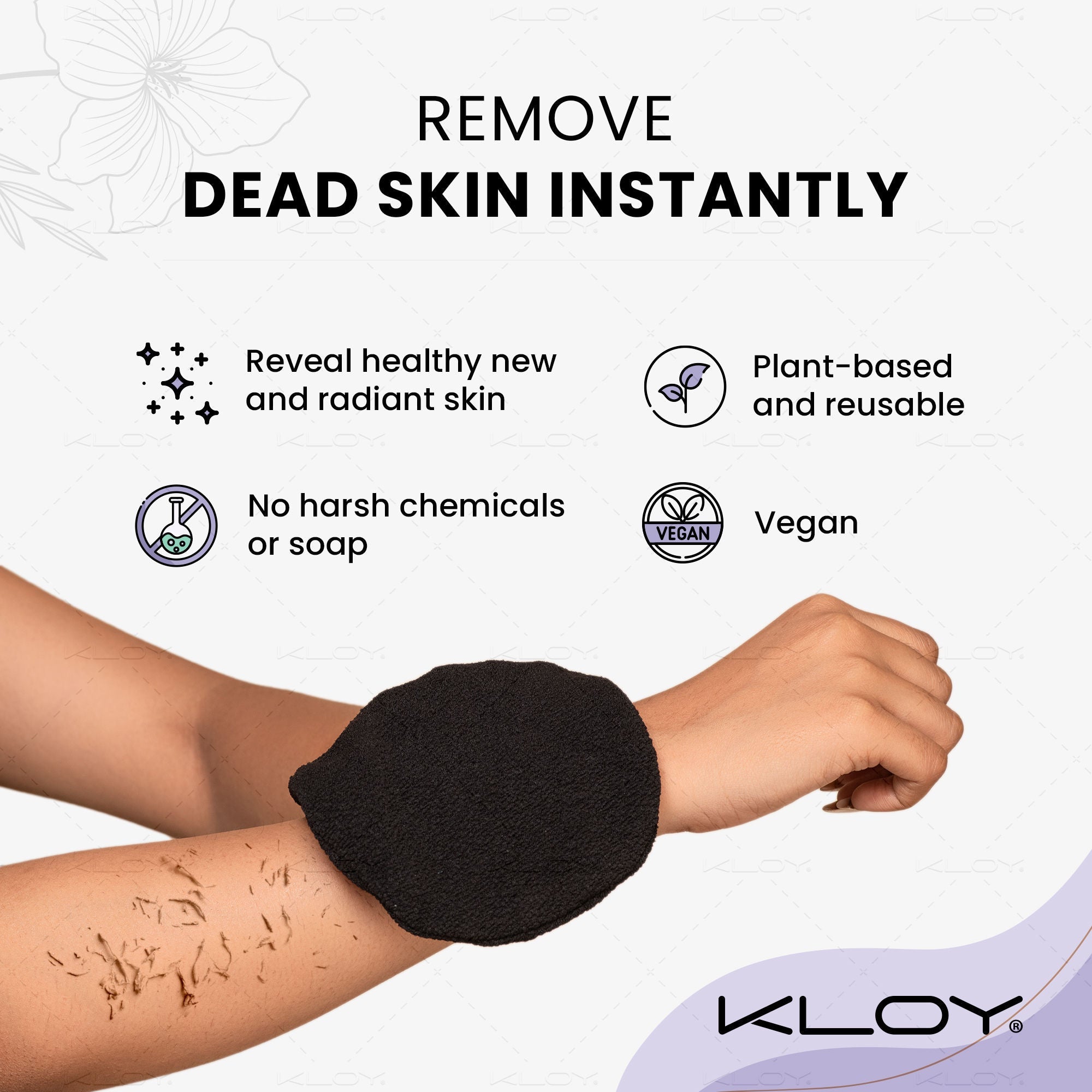 KLOY Korean Style Bath Mitt for Exfoliation & Body Cleanser