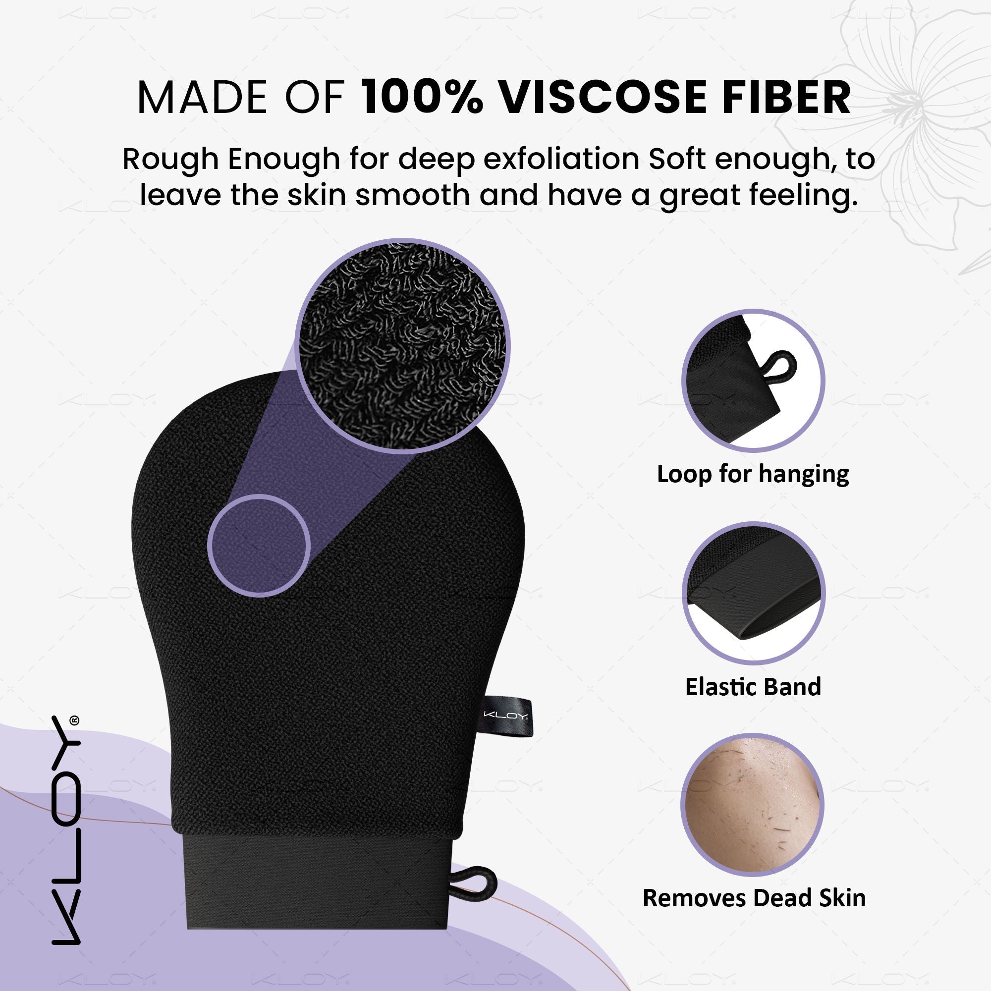 KLOY Korean Style Bath Mitt for Exfoliation & Body Cleanser