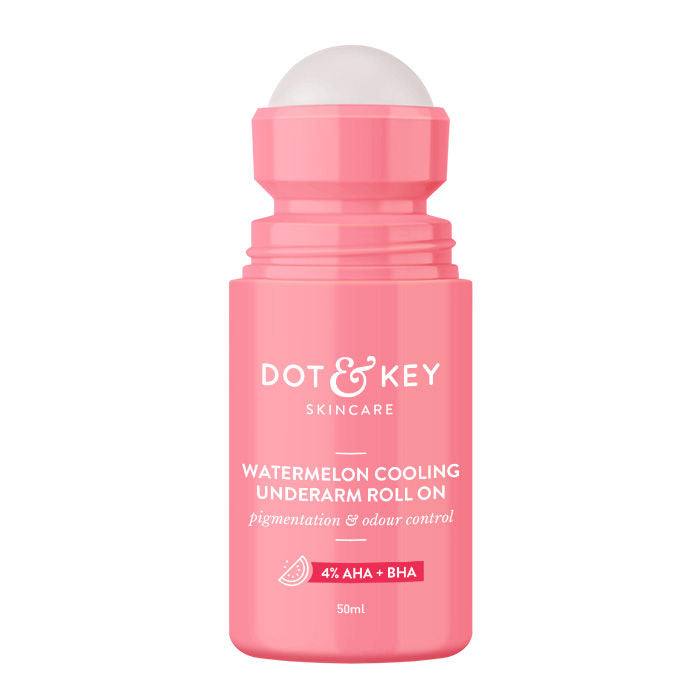 Dot & Key Watermelon Cooling Underarm Roll On, Pigmentation & Odour Control, With 4% AHA & BHA