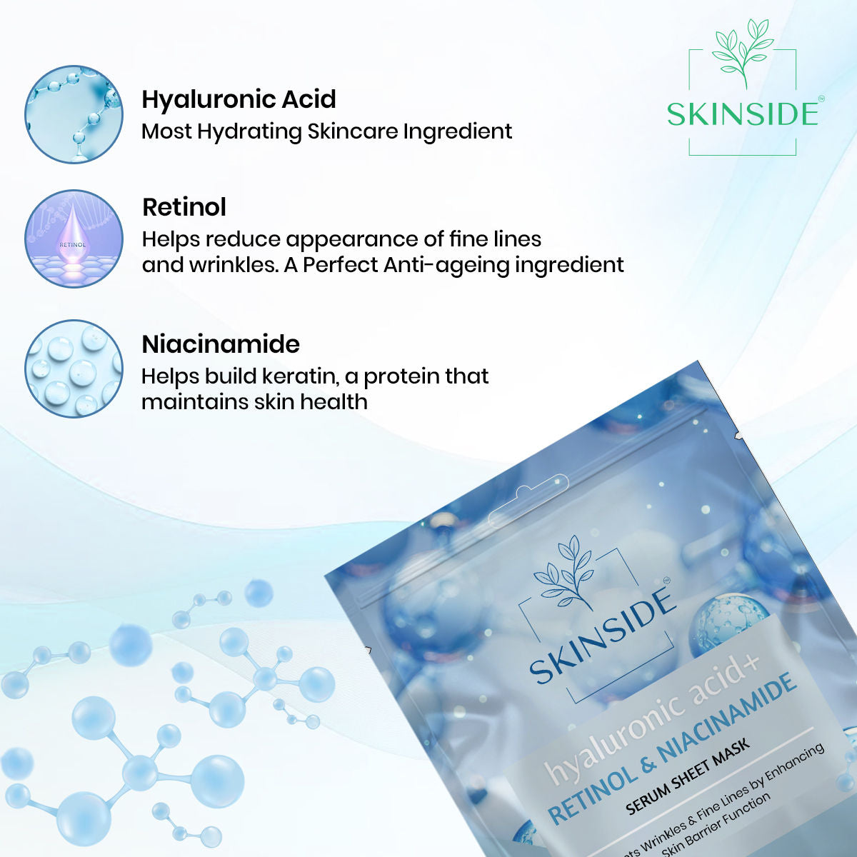 SKINSIDE Serum Sheet Mask With Hyaluronic Acid