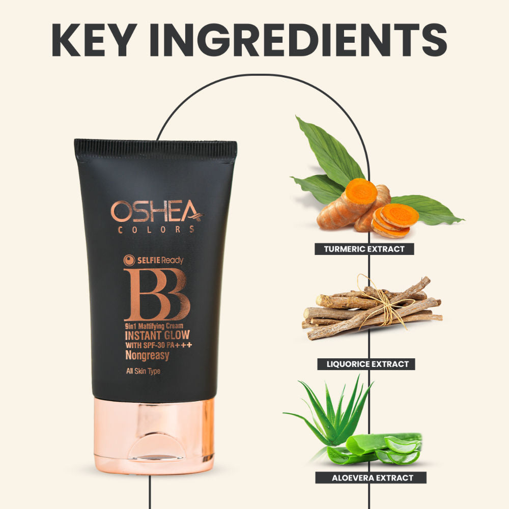 Oshea Herbals 9-In-1 Mattifying Instant Glow BB Cream - 001 Ivory Fair