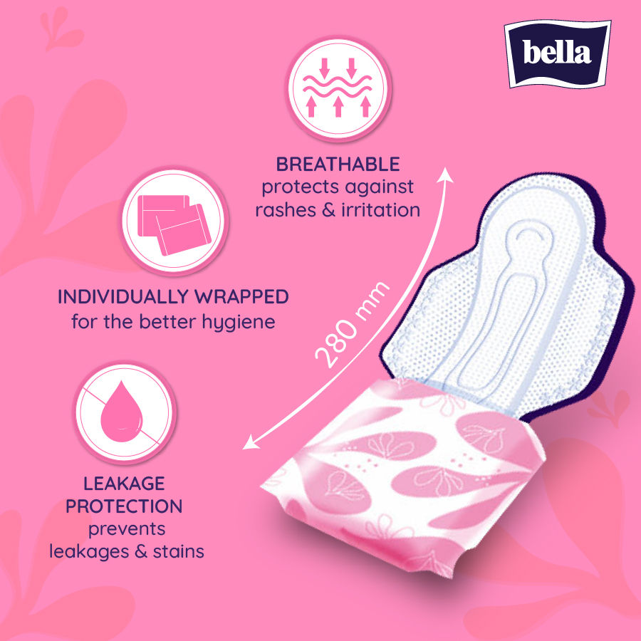 Bella Classic Comfort Maxi Drai, Breathable Sanitary Pads with Wings, Heavy Flow (20 Pcs)