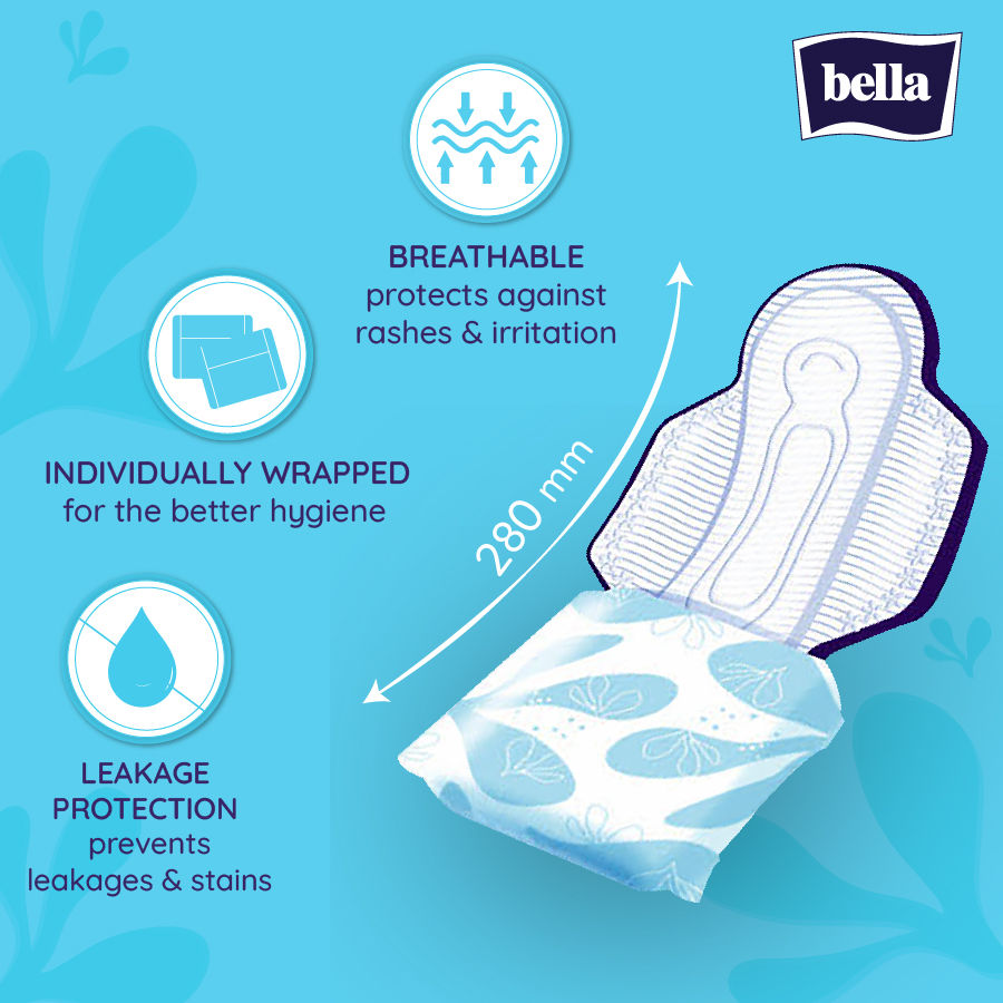 Bella Classic Comfort Maxi Softi, Breathable Sanitary Pads with Wings, Heavy Flow (20 Pcs)