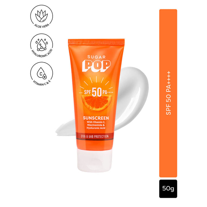 SUGAR POP SPF 50 PA++++ UVA/UVB With Vitamin C, Niacinamide & Hyaluronic Acid